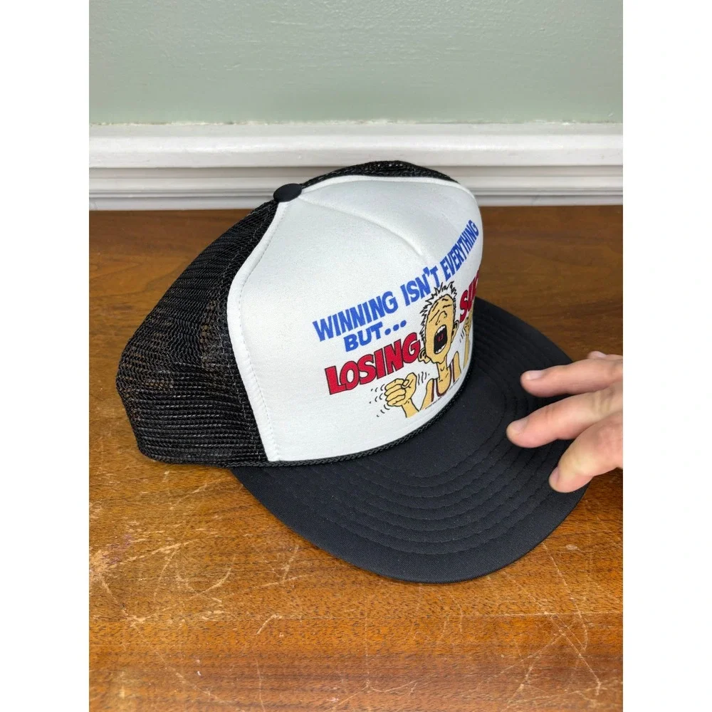 Vintage Nissin Winning Isnt Everything Losing Sucks Trucker Hat‎ Snapback Black